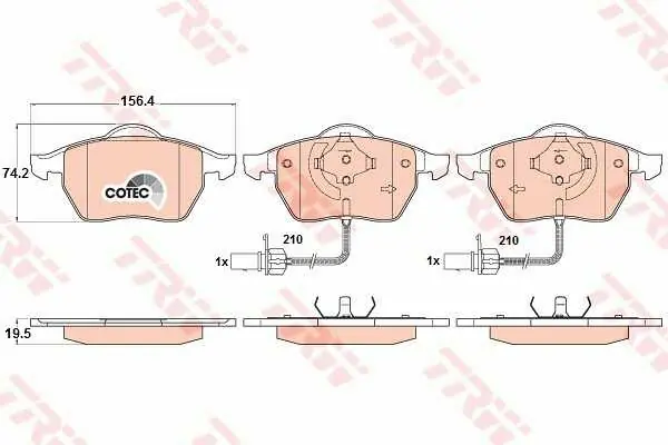 Livrare gratuită Set placute frana fata VW Passat B5 combi 1997-2000, TRW GDB1307