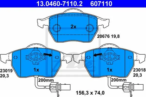 Set placute frana fata VW Passat B5 combi 1997-2000, ATE 13.0460-7110.2 Mai ieftin