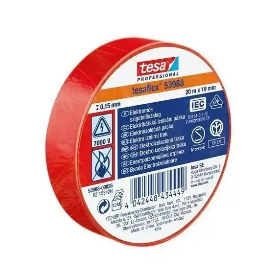 Livrare expres Banda izolatoare Tesa 53988 PVC 19/20 rosu