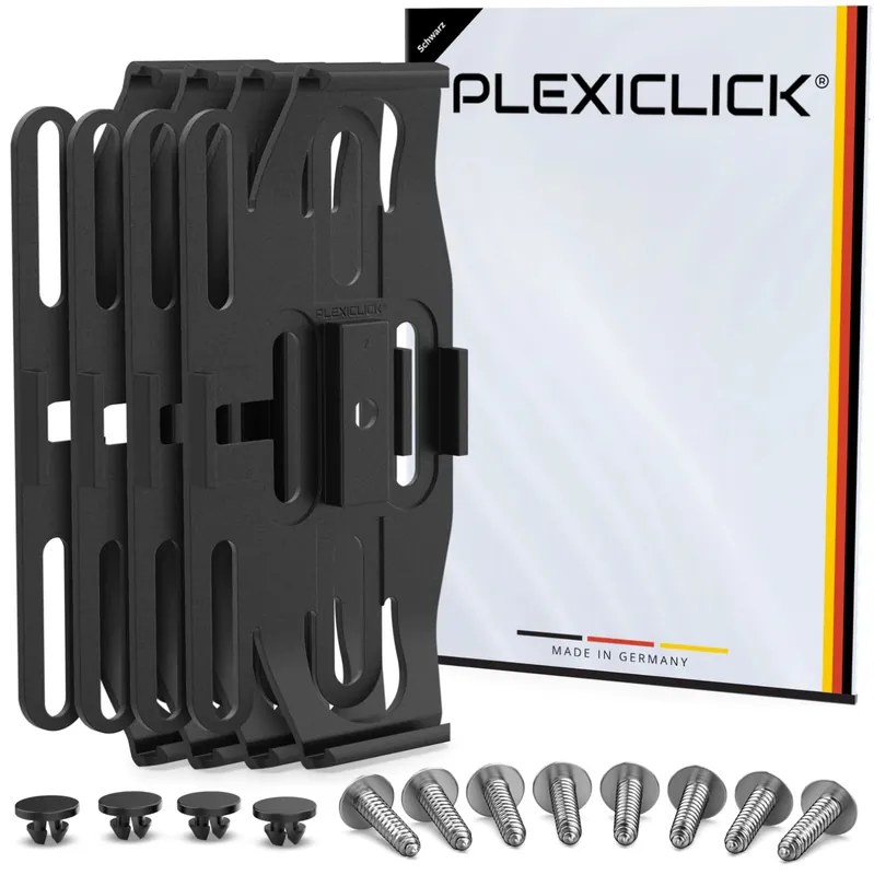 Ofertă exclusivă Suport negru pentru plăcuță de înmatriculare Plexiclick V1 Black (110 mm)